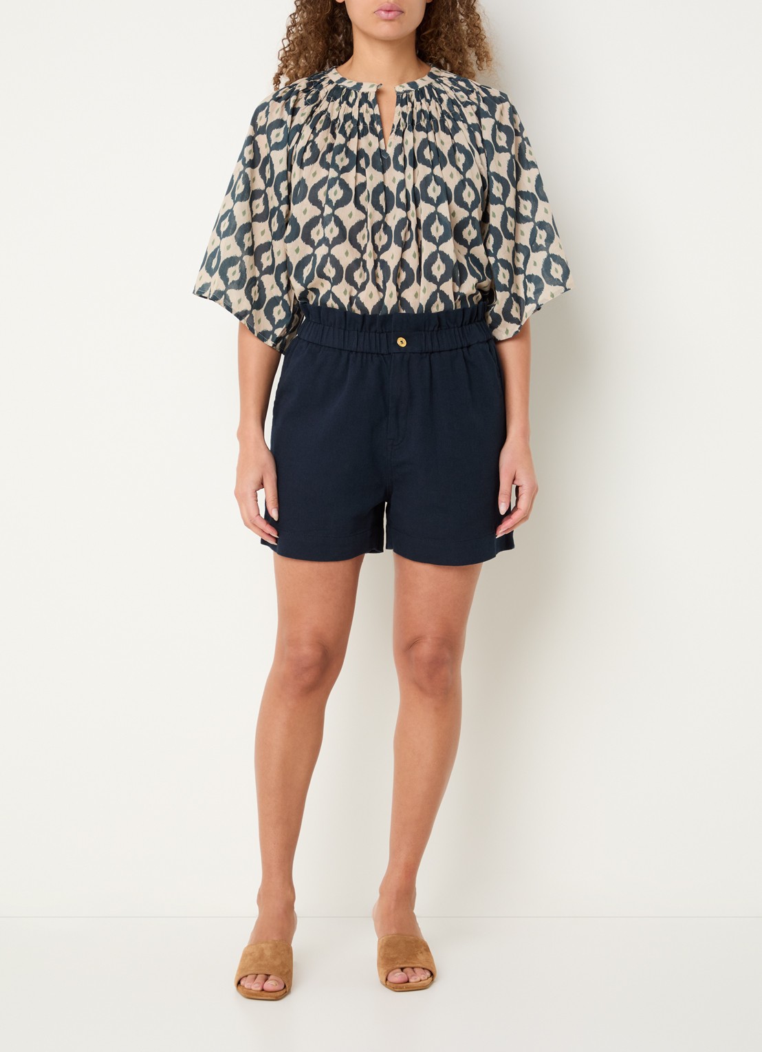 by-bar Este tuniek met print - voorkant 4 donkerbeige
