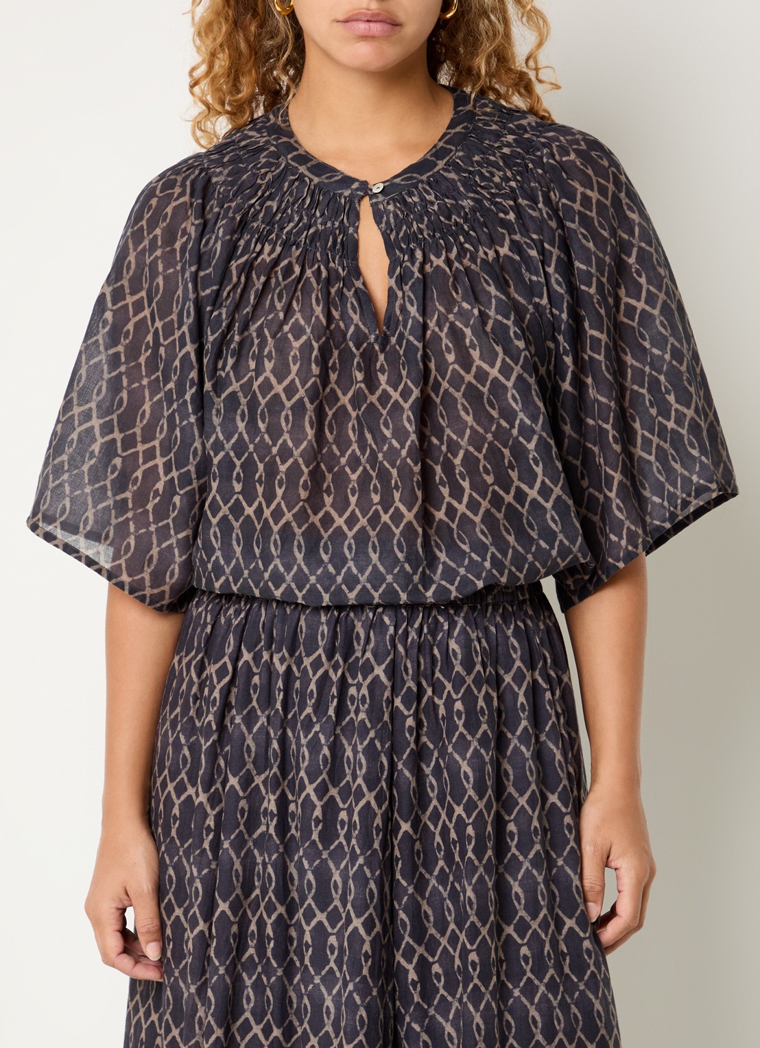 by-bar Este tuniek met print - detail 3 antraciet