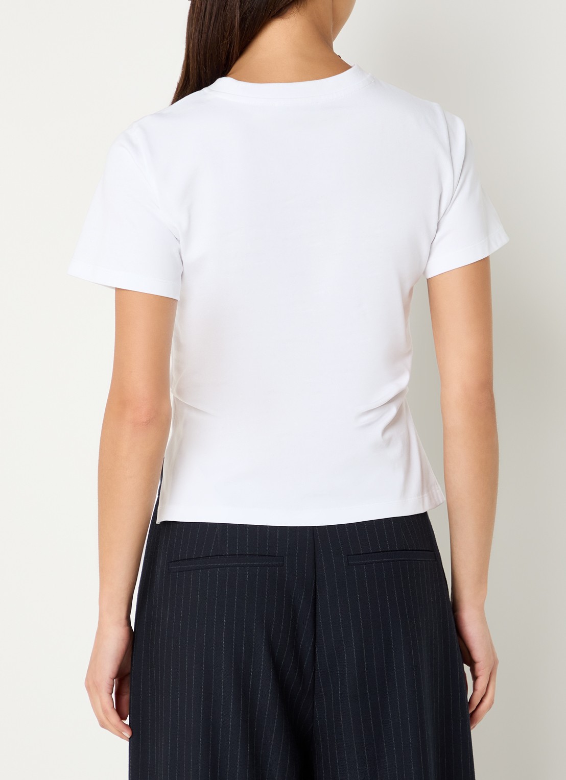 by-bar Freja T-shirt met split - achterkant wit