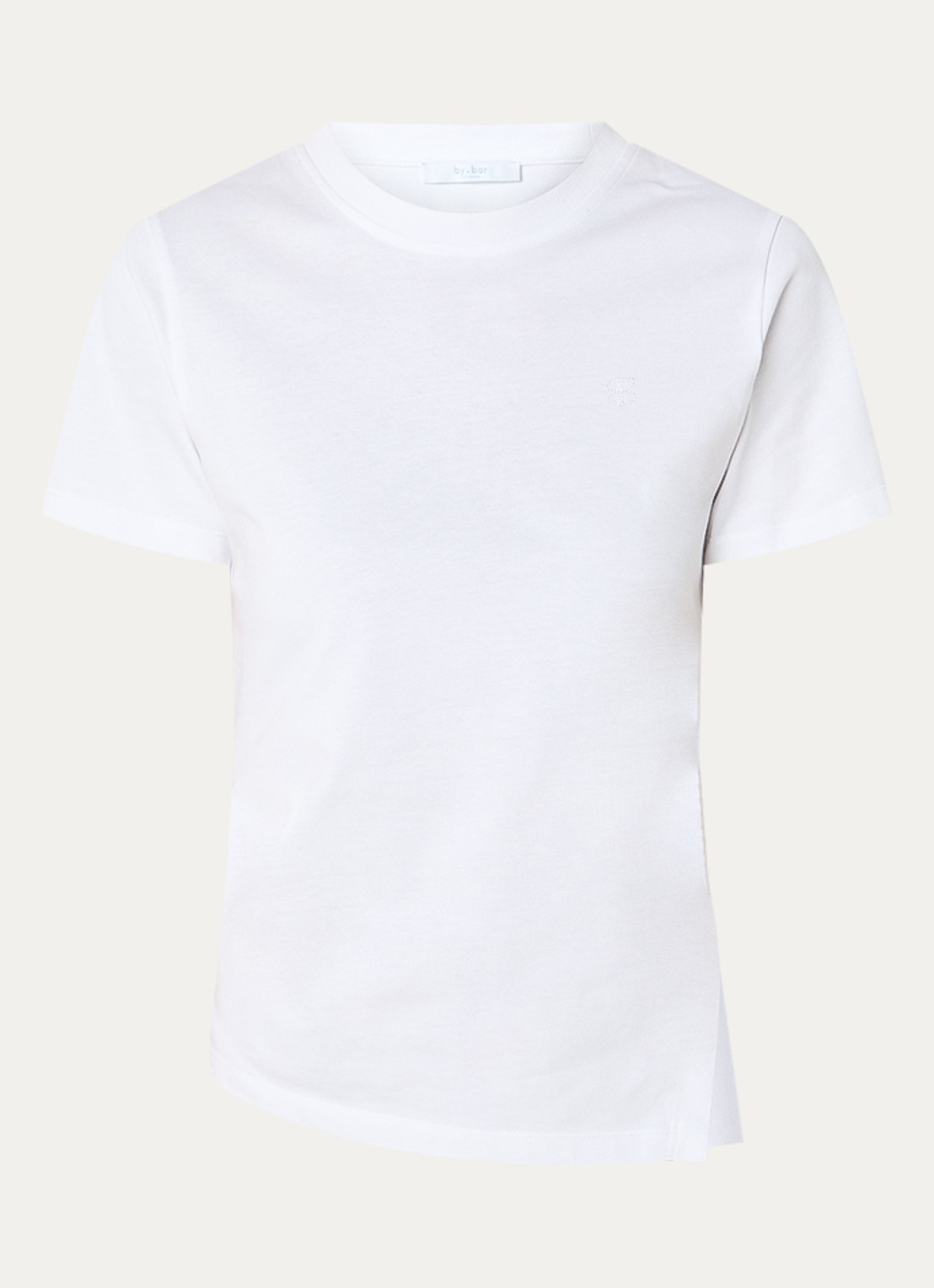 by-bar Freja T-shirt met split - voorkant 2 wit