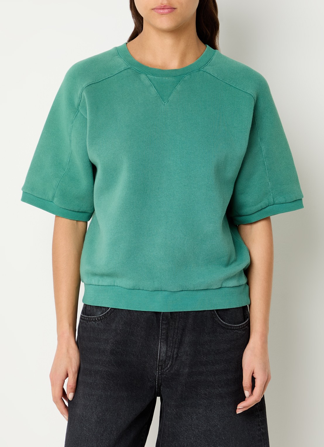 by-bar Gina top met ronde hals - detail 3 groen