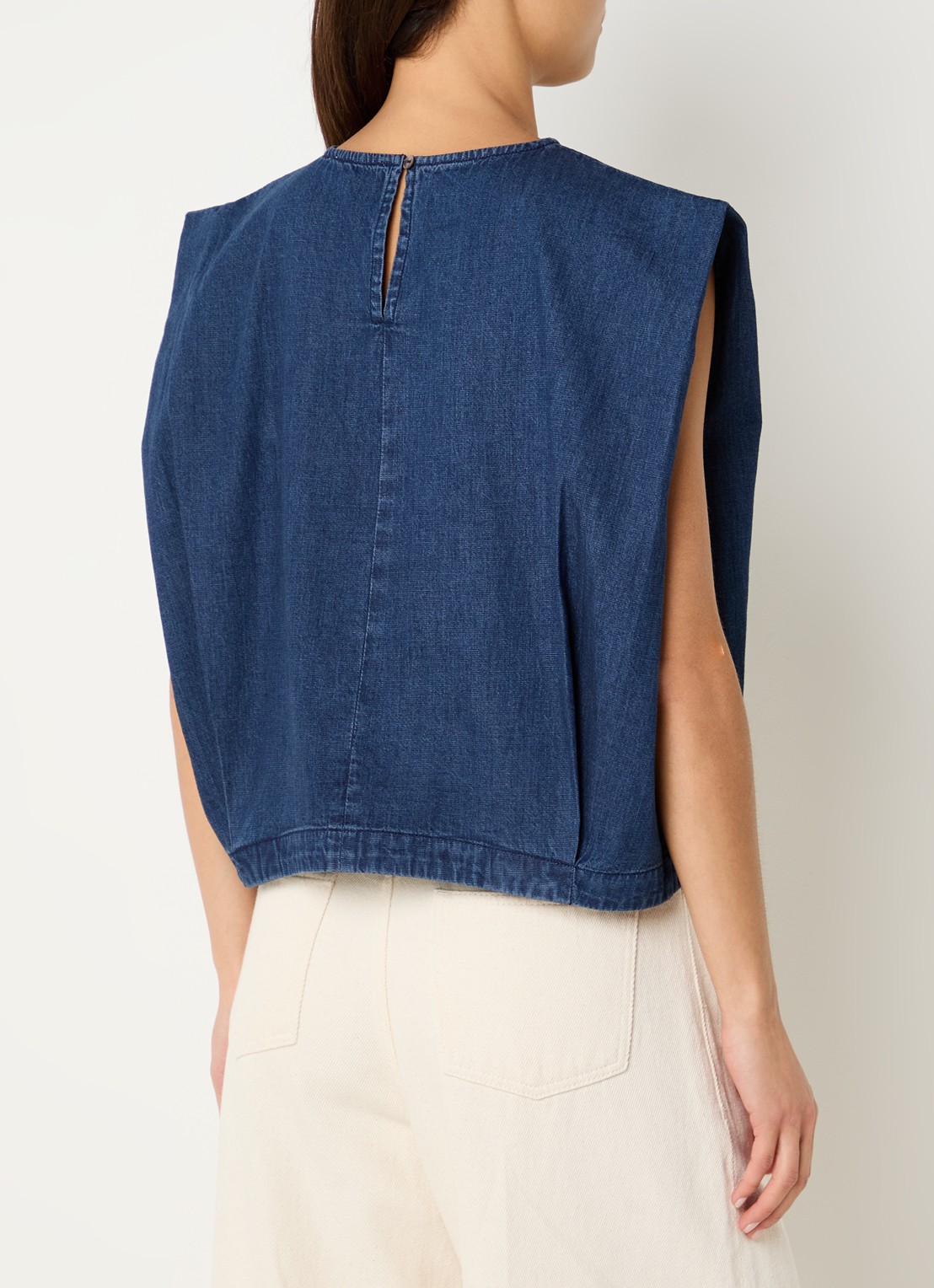 by-bar Ginza top van denim  - achterkant 2 indigo