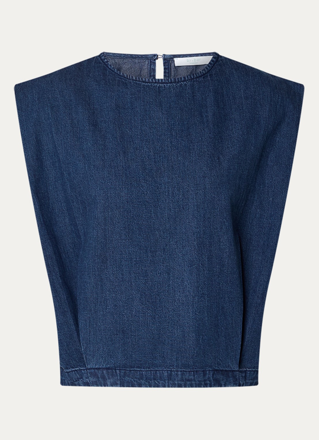 by-bar Ginza top van denim  - voorkant 3 indigo