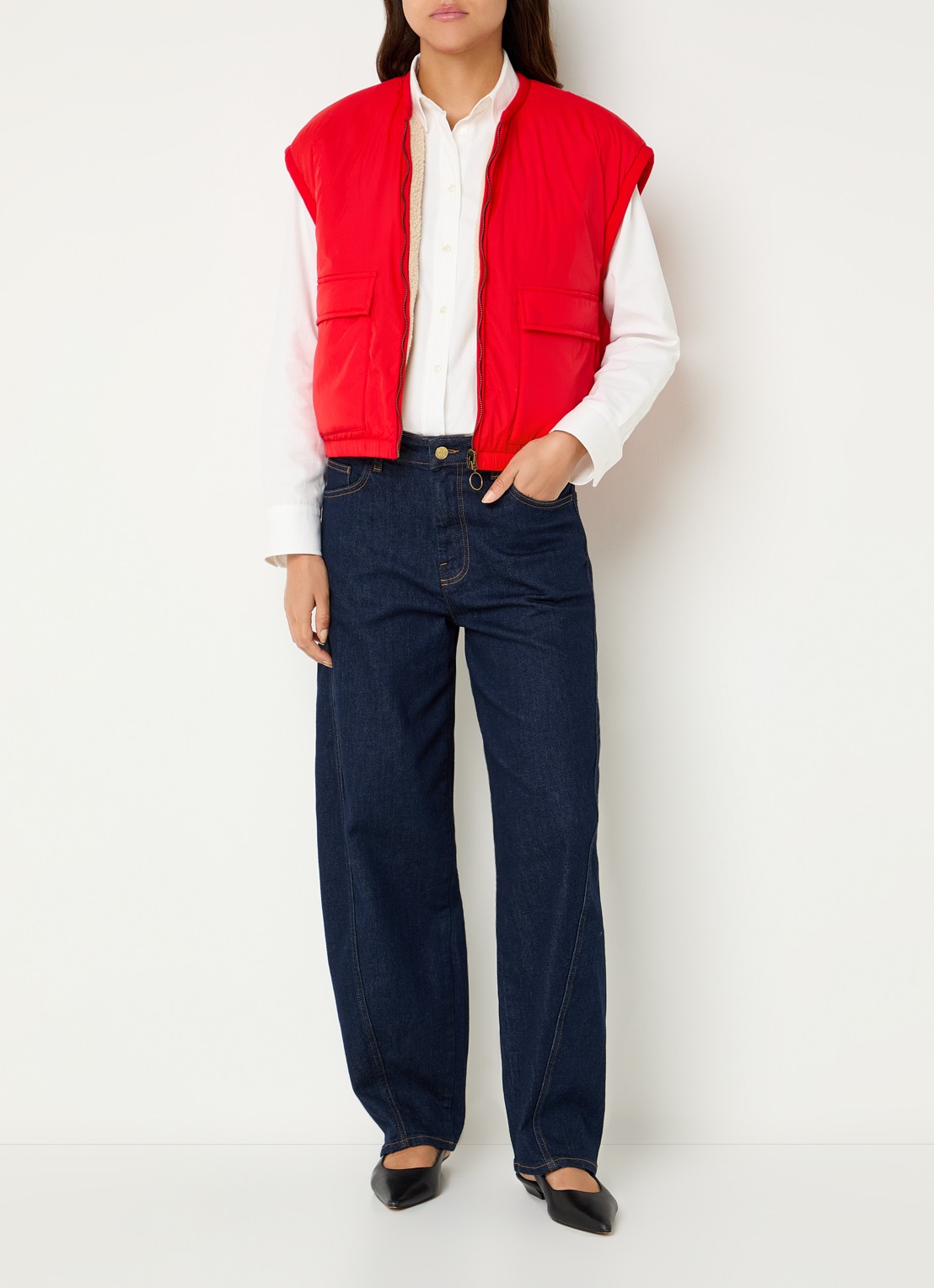 by-bar Gio bodywarmer met klepzakken - voorkant 4 rood
