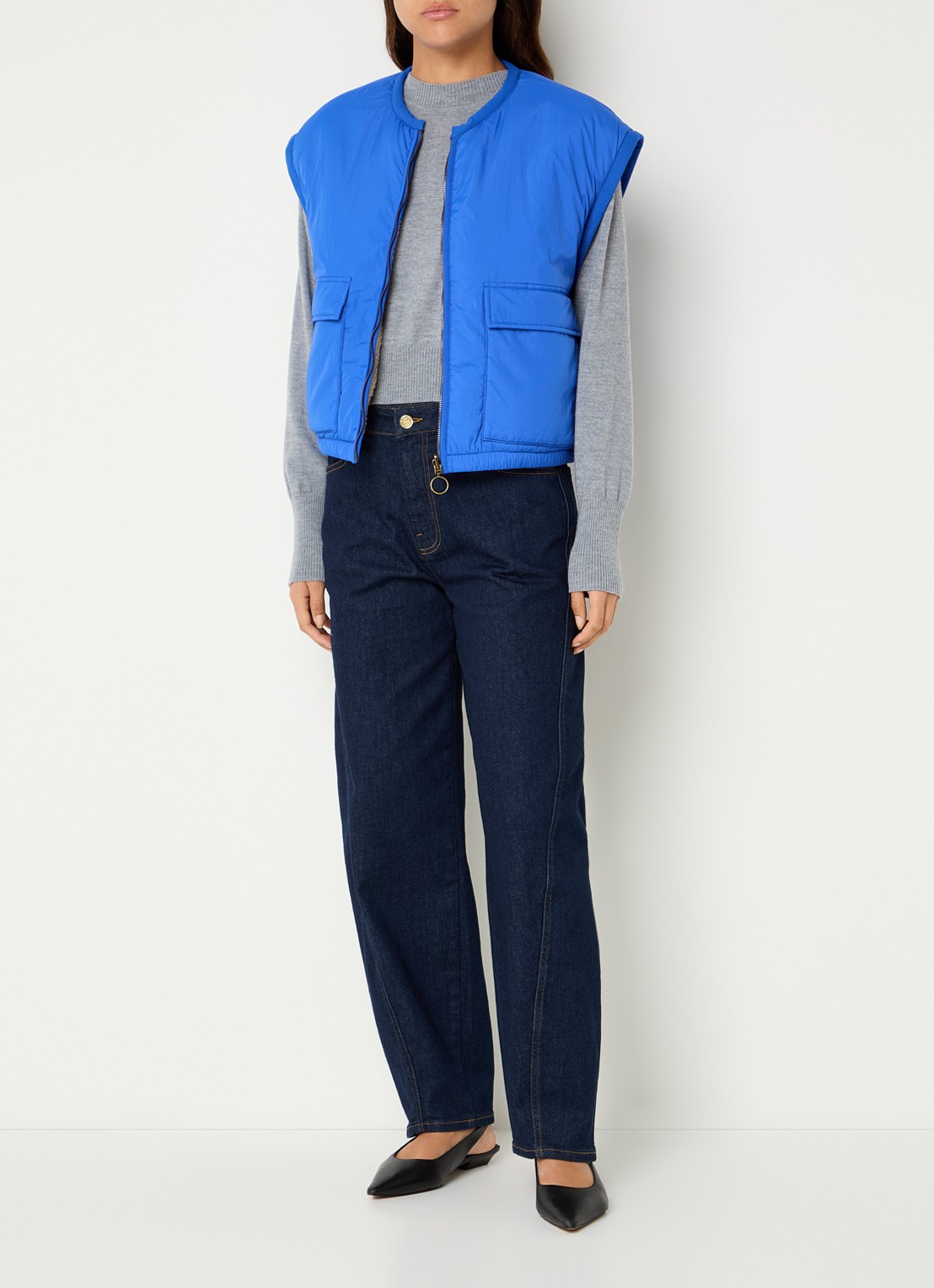 by-bar Gio bodywarmer met klepzakken - voorkant 5 blauw