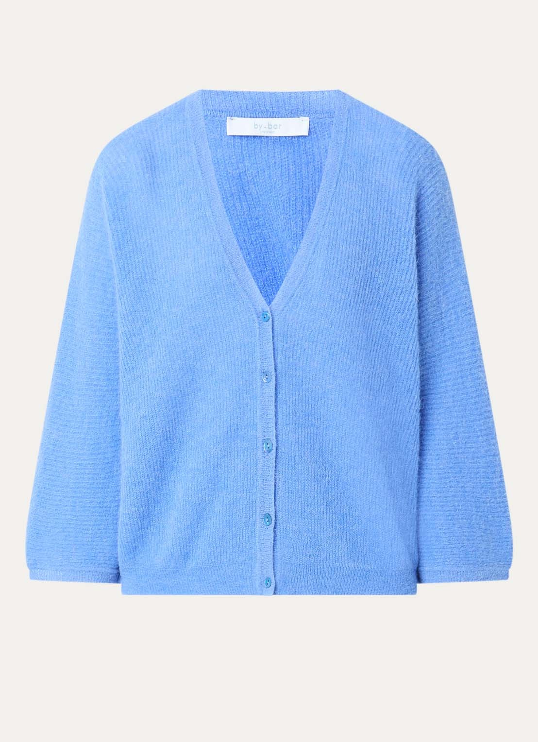 by-bar Indra grofgebreid vest in alpaca wolblend - voorkant 4 blauw