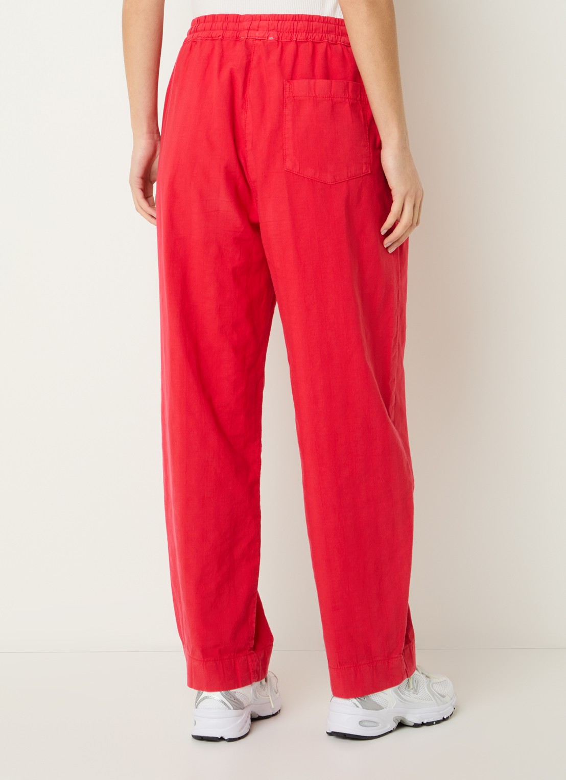 by-bar Jack high waist straight fit broek met steekzakken - achterkant 2 rood