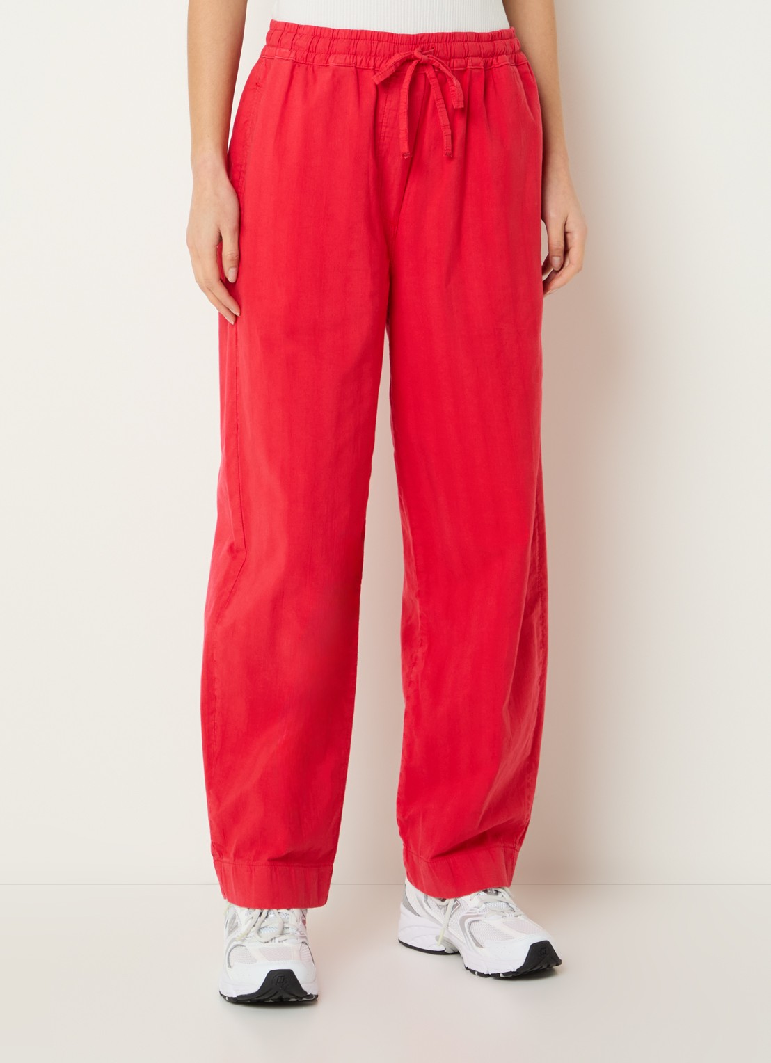 by-bar Jack high waist straight fit broek met steekzakken - detail rood