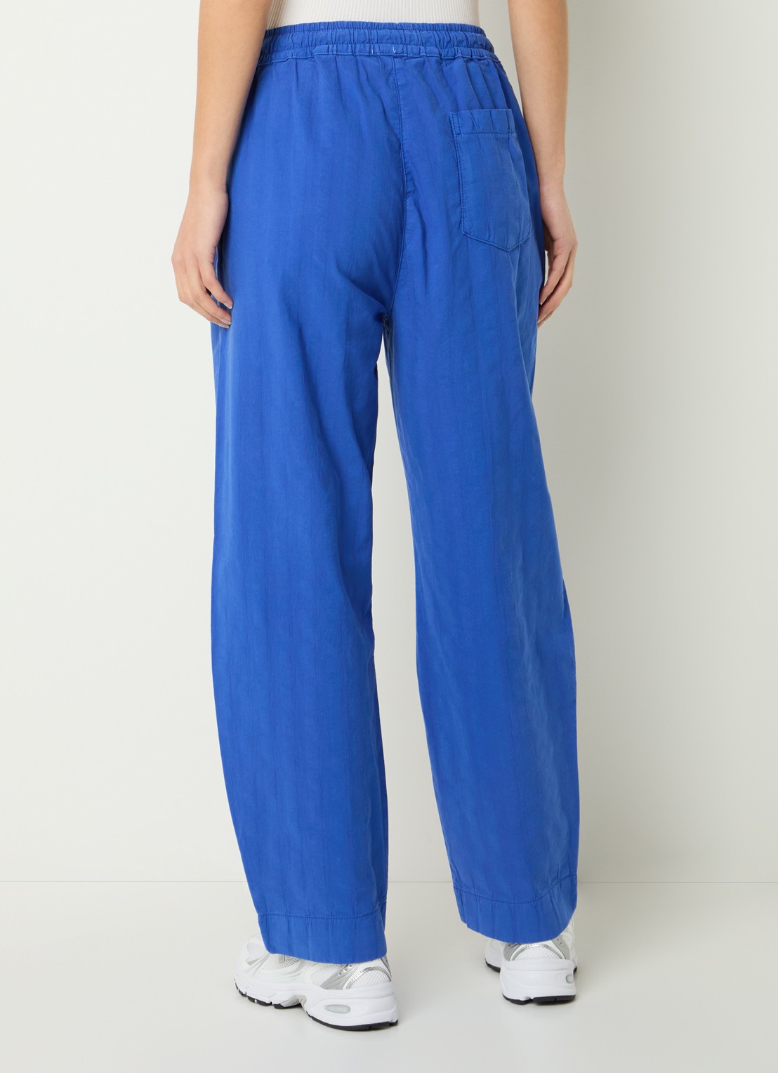 by-bar Jack high waist straight fit broek met steekzakken - achterkant 4 kobaltblauw