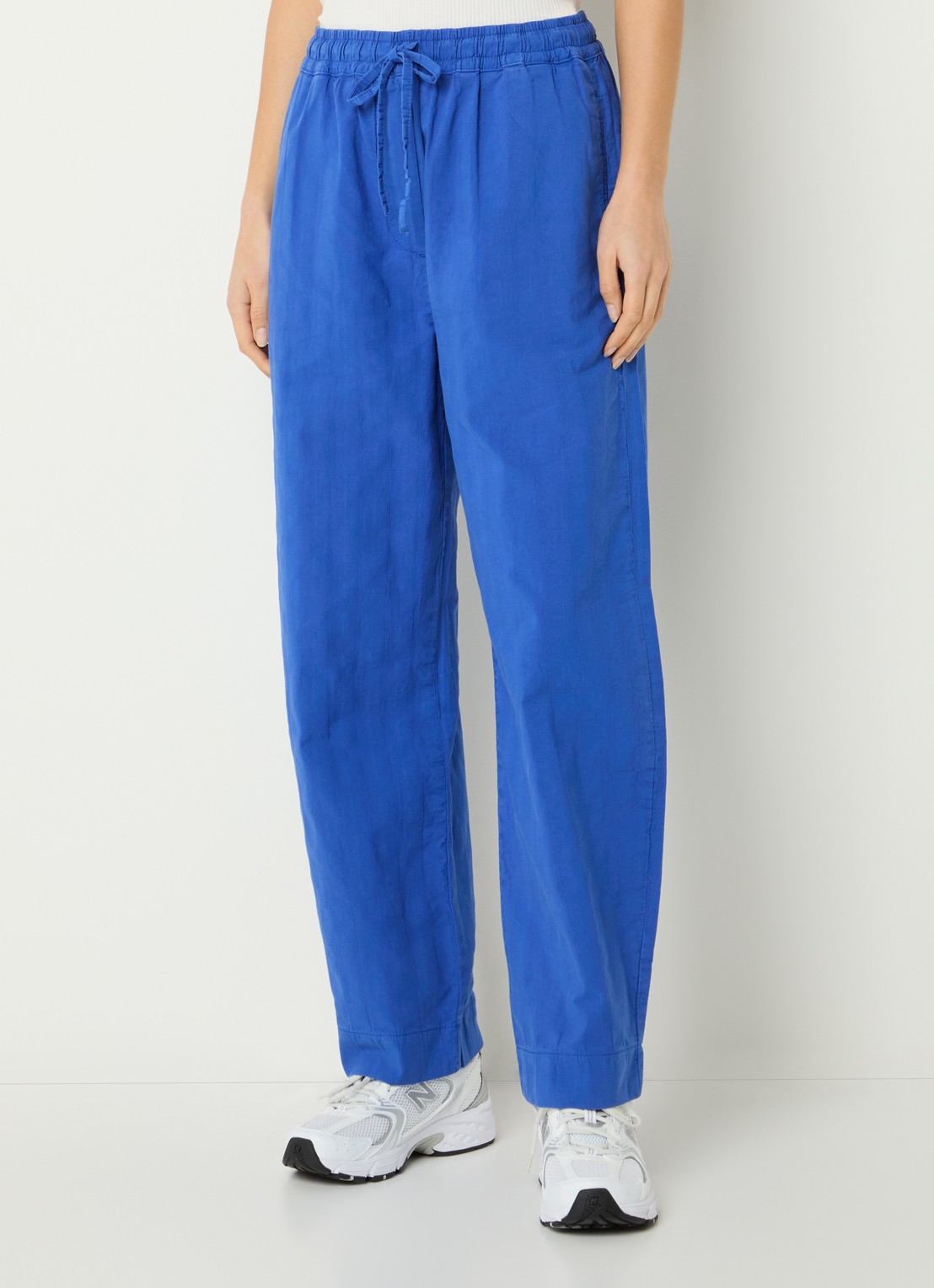 by-bar Jack high waist straight fit broek met steekzakken - detail 3 kobaltblauw