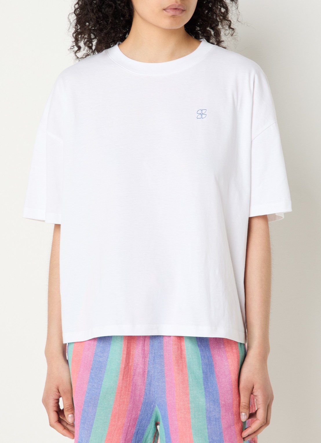 by-bar Jade T-shirt met logo- en backprint - achterkant 4 wit
