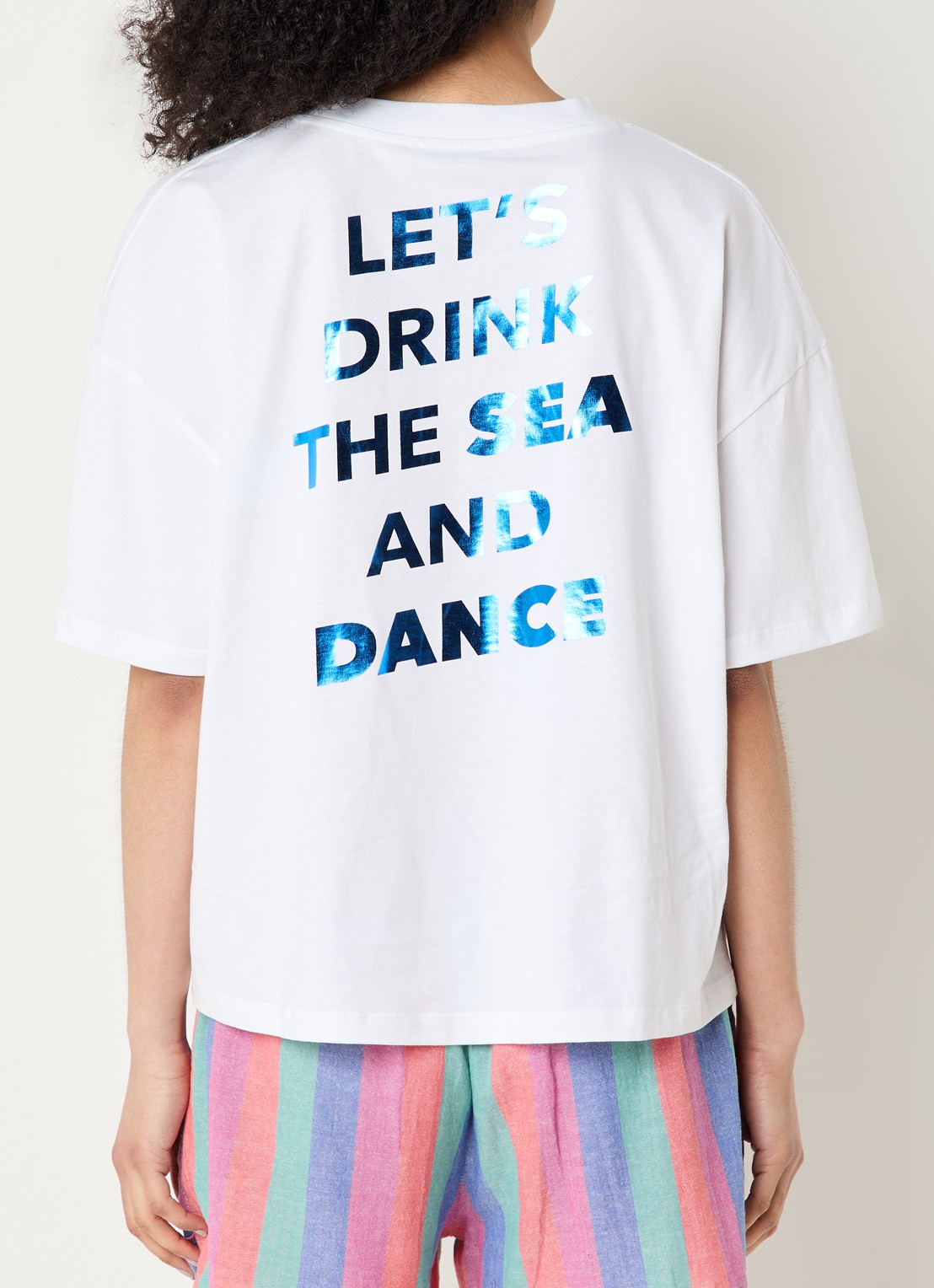by-bar Jade T-shirt met logo- en backprint - detail 3 wit