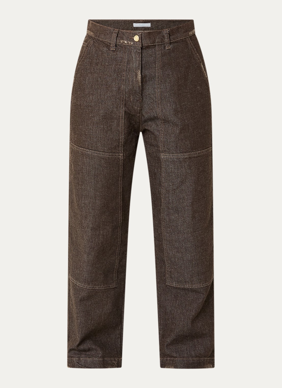 by-bar Jenna high waist wide fit jeans met gekleurde wassing - voorkant donkerbruin