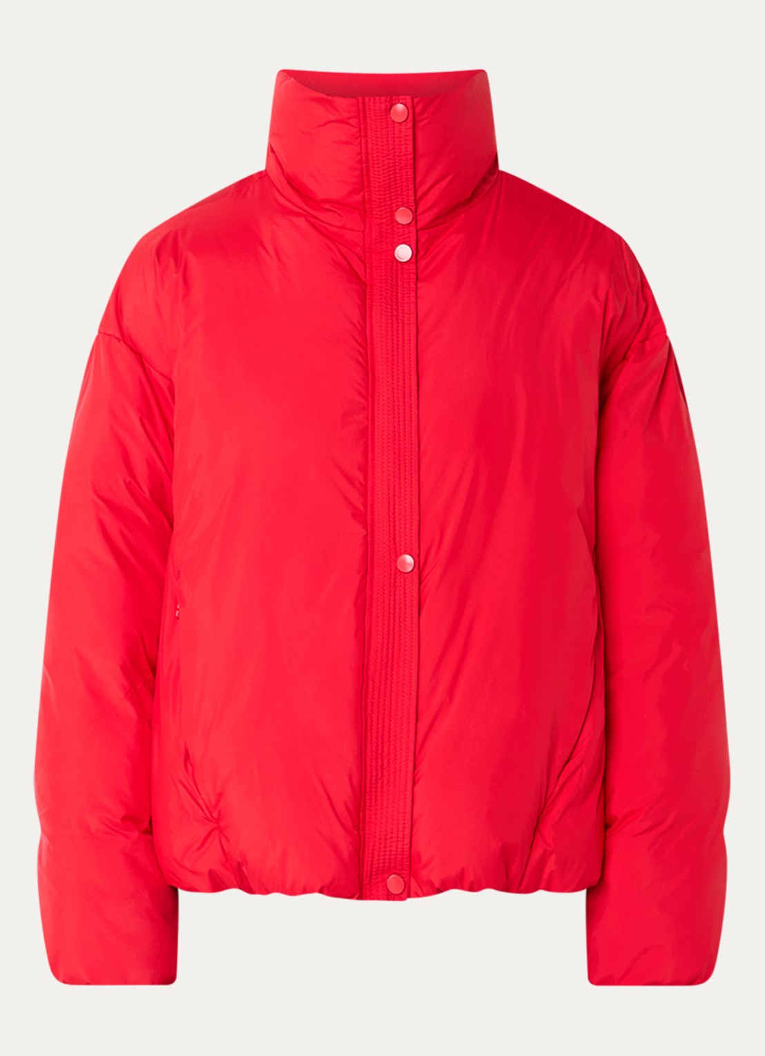 by-bar Joy gewatteerd jack met opstaand kraag en steekzakken - voorkant rood