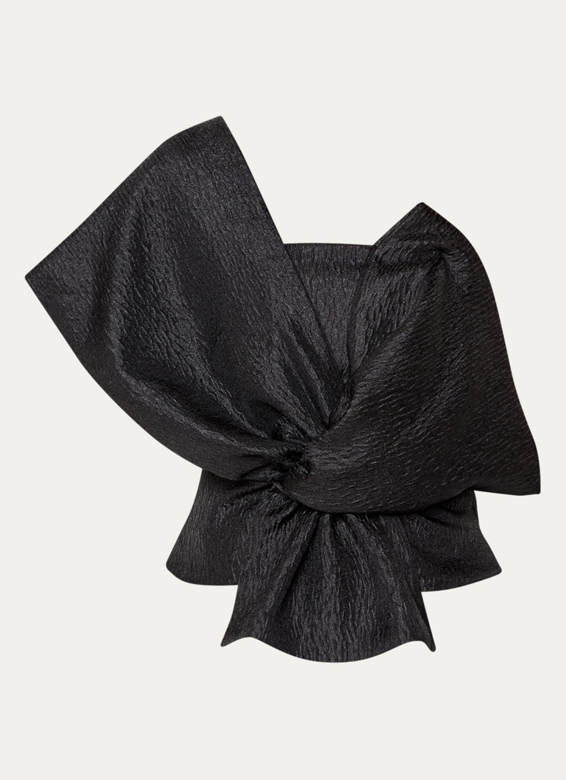 by-bar Jula on shoulder top met geknoopt detail en structuur - voorkant 2 zwart