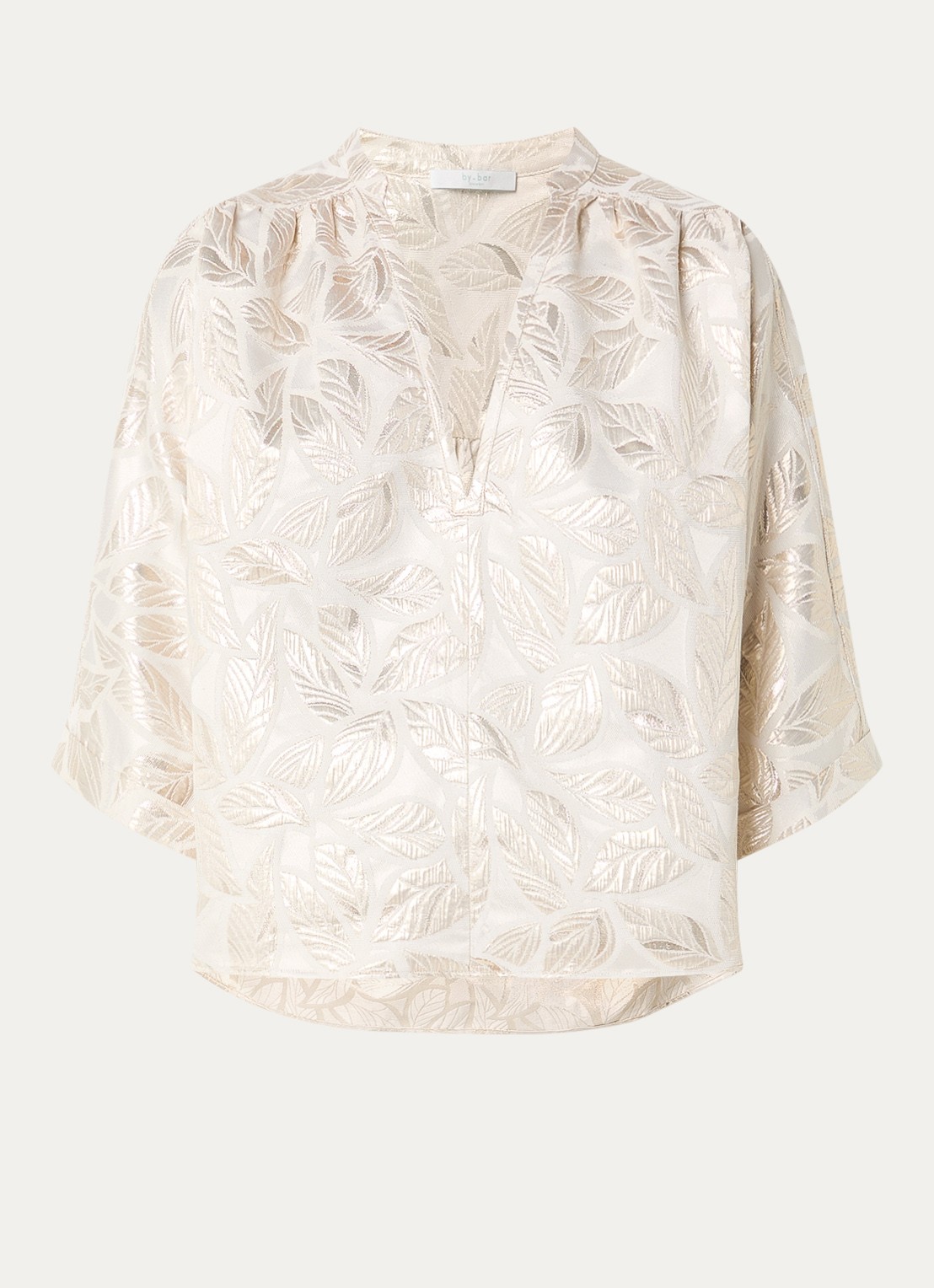 by-bar Levy tuniek met jacquard dessin - voorkant 3 gebroken wit