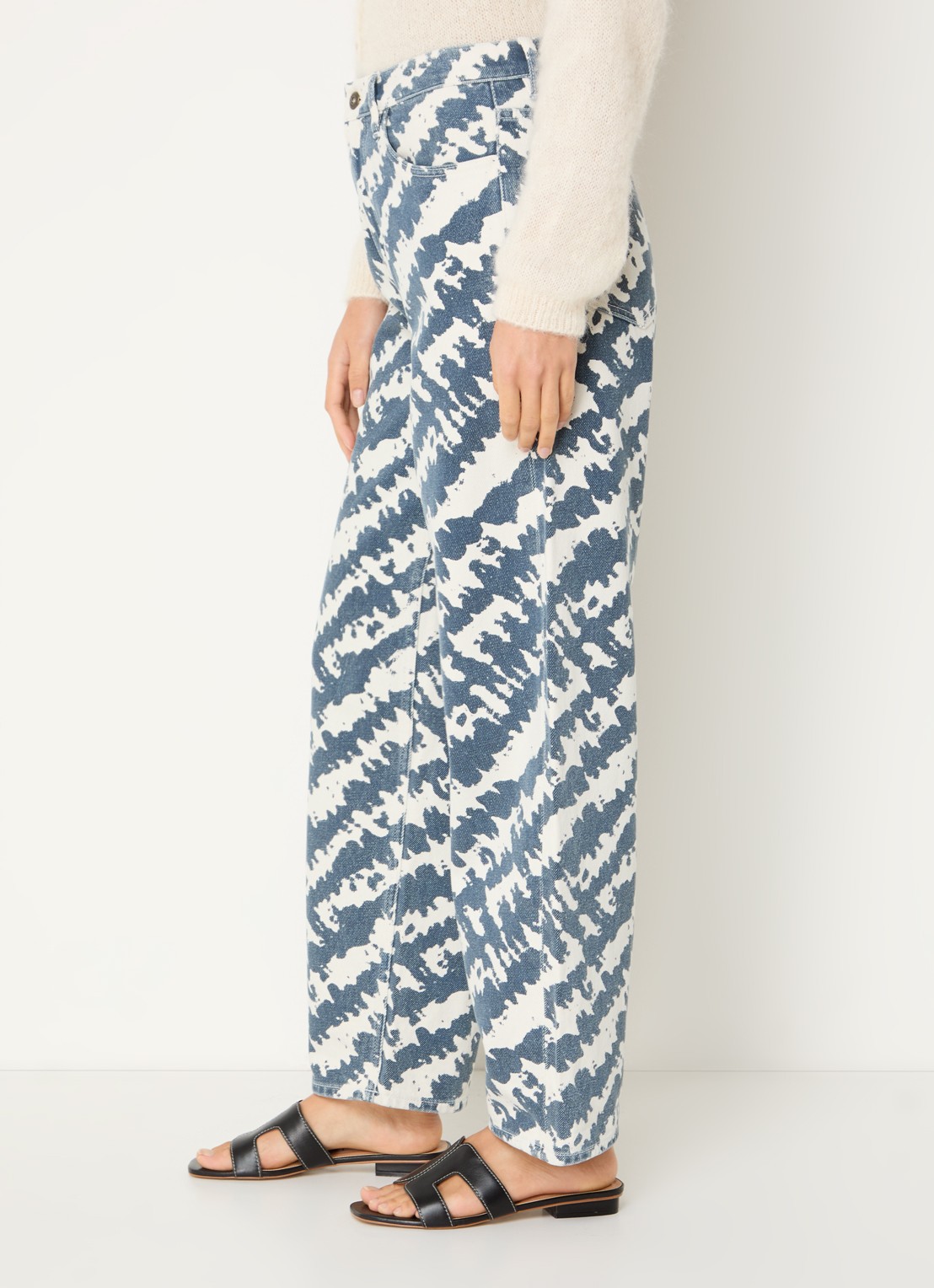 by-bar Lew high waist loose fit jeans met print - detail 5 indigo