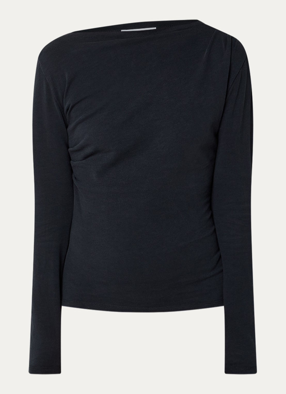 by-bar Leya top met boothals - voorkant 2 zwart