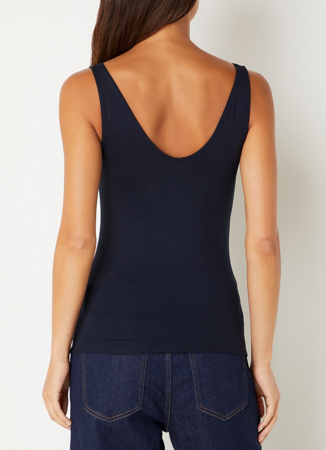 by-bar Lia tanktop met stretch - achterkant 4 donkerblauw