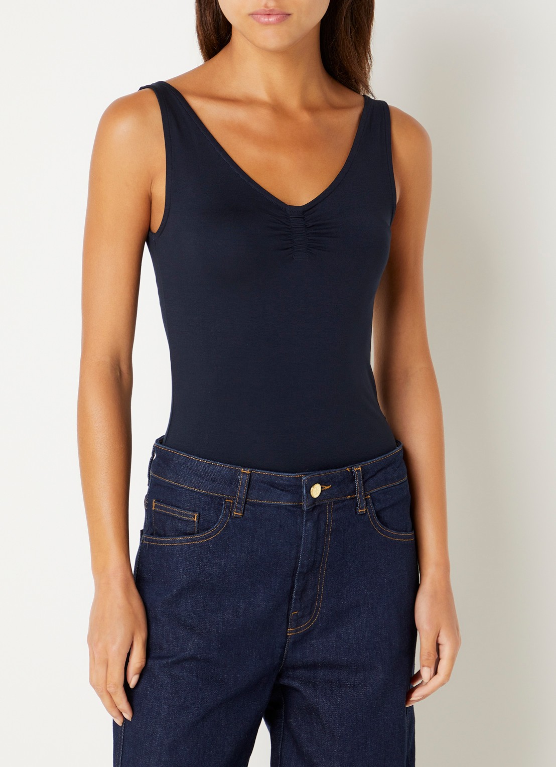 by-bar Lia tanktop met stretch - detail 3 donkerblauw