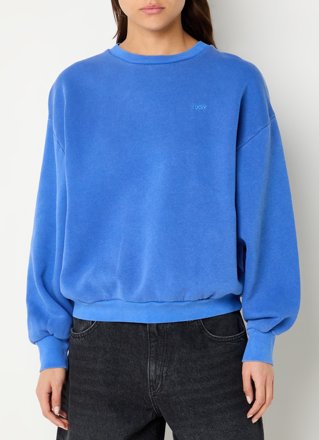 by-bar Lili Lucky sweater met borduring - detail 4 blauw