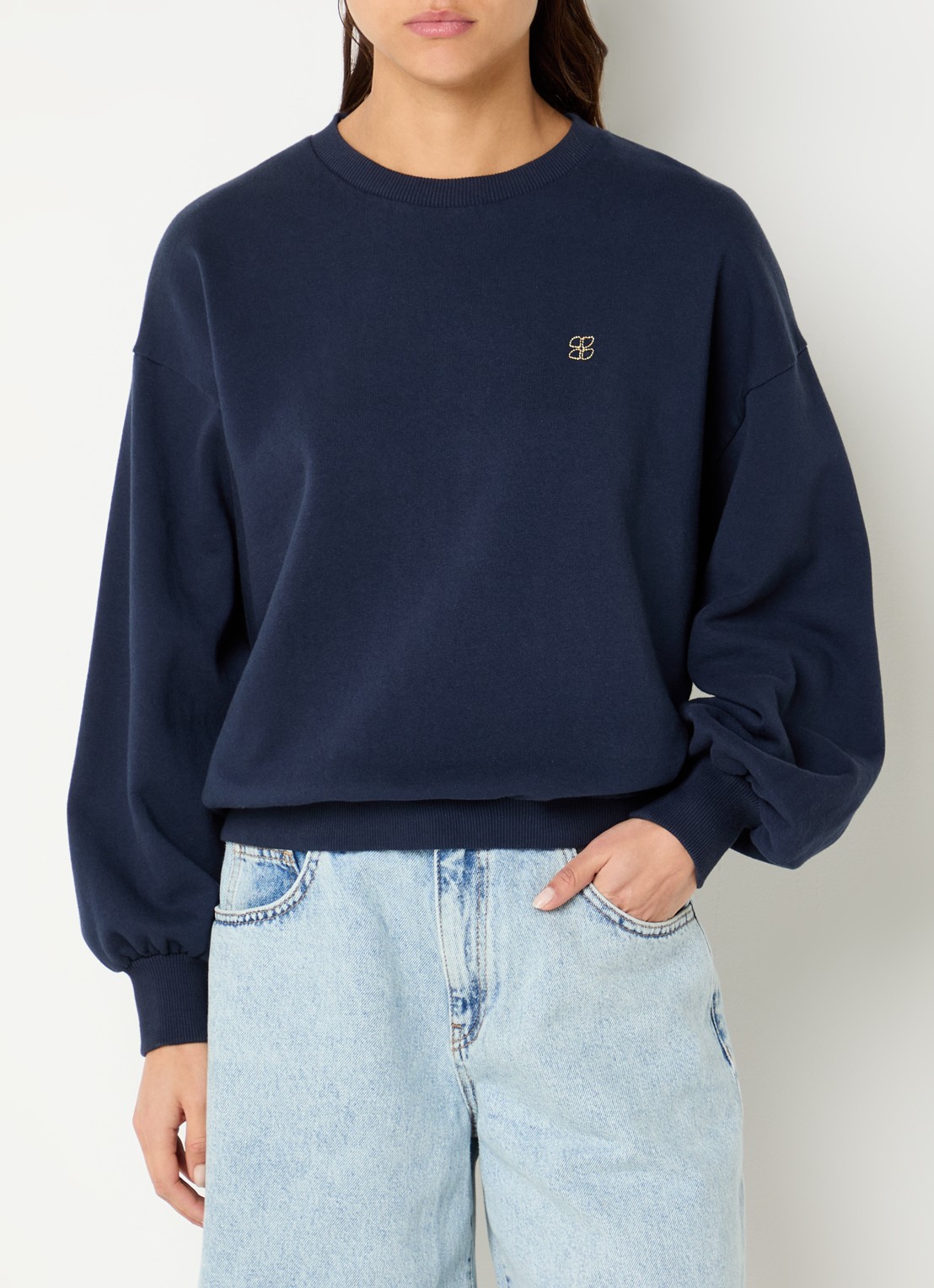 by-bar Lili sweater met front- en backprint - achterkant 4 donkerblauw