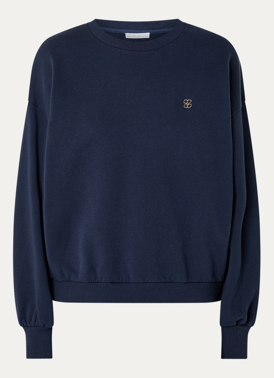 by-bar Lili sweater met front- en backprint - voorkant 2 donkerblauw