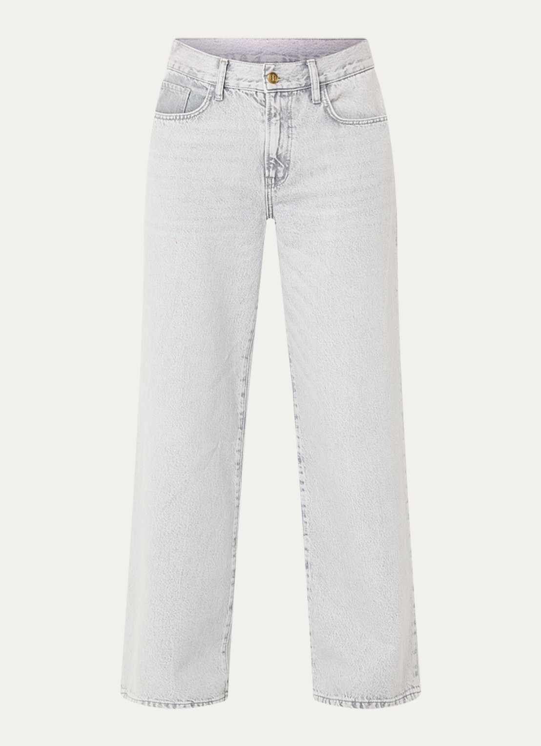 by-bar Lilo high waist wide leg jeans met strikceintuur - voorkant 4 lichtgrijs