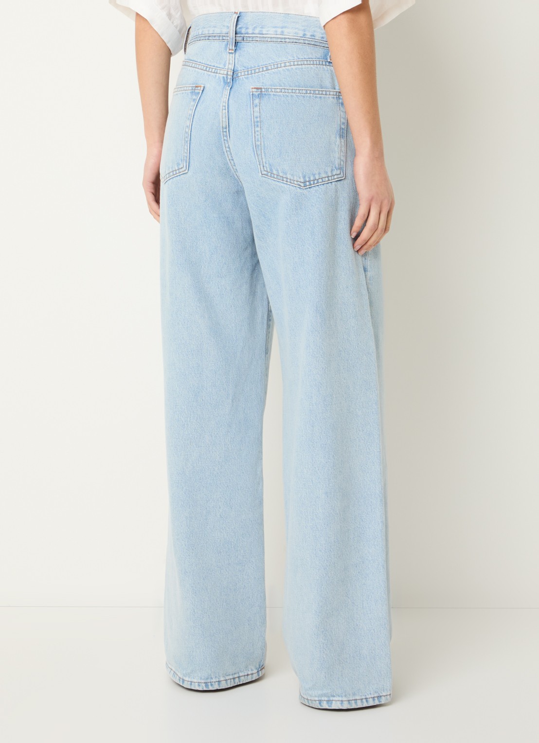 by-bar Lilo high waist wide leg jeans met strikceintuur - achterkant 3 indigo