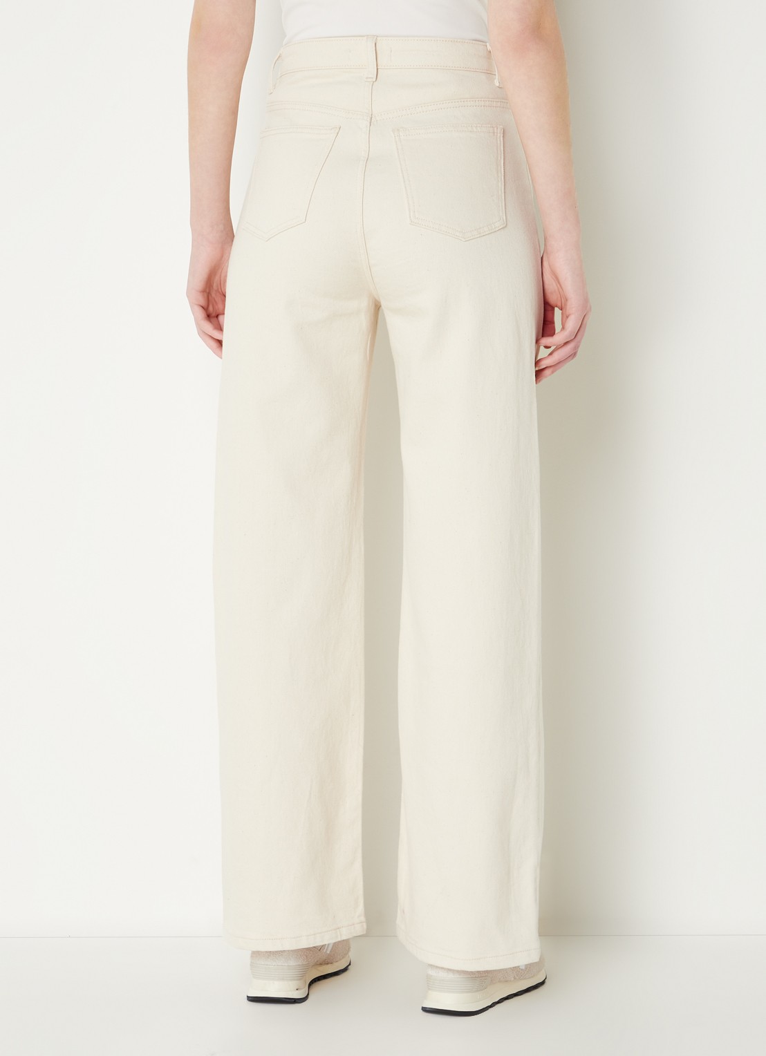 by-bar Lina MJ high waist wide leg jeans met steekzakken - achterkant 3 donkerbeige