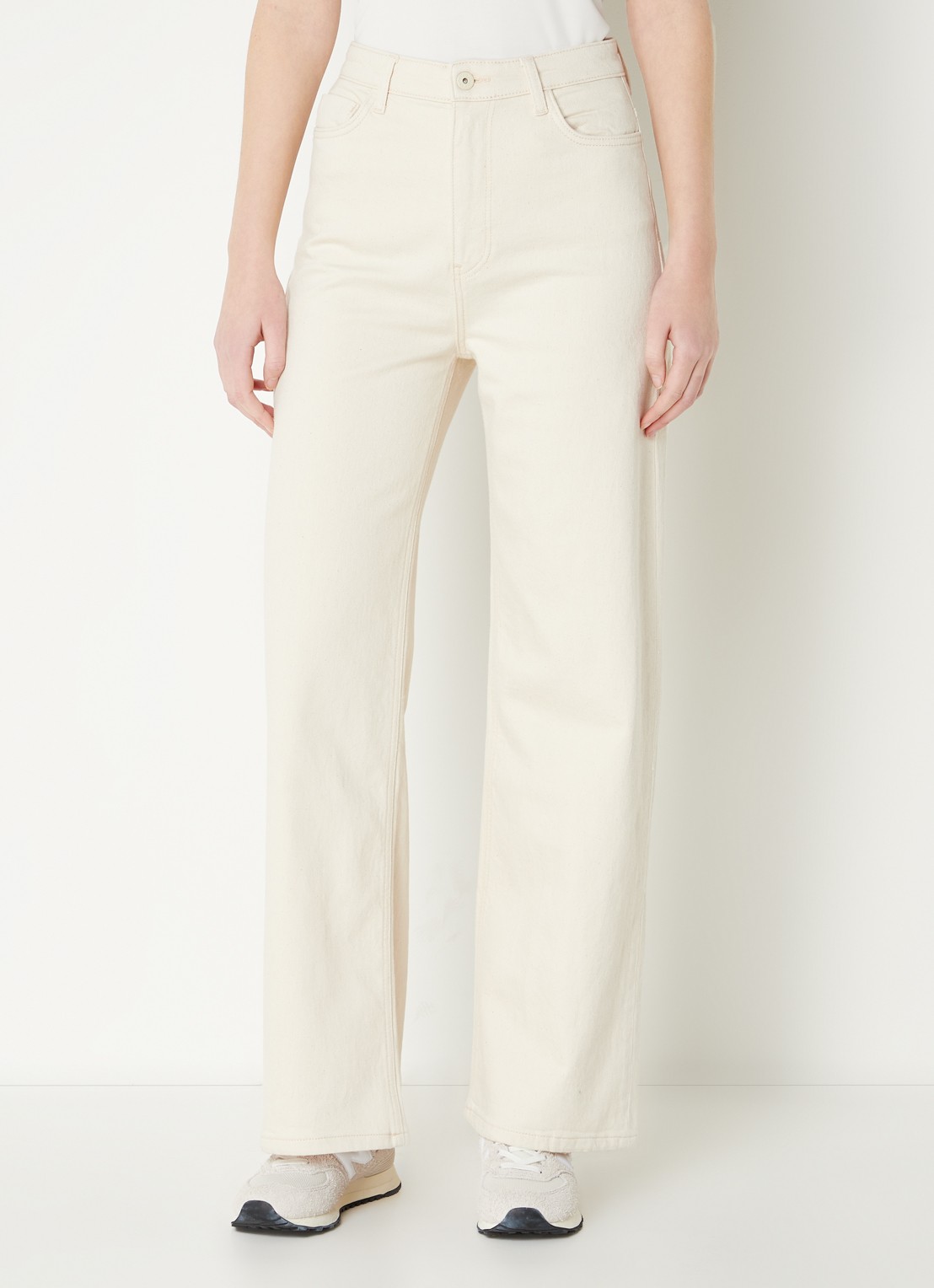 by-bar Lina MJ high waist wide leg jeans met steekzakken - detail 4 donkerbeige