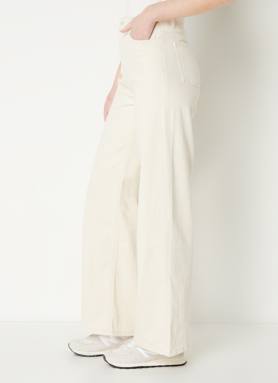 by-bar Lina MJ high waist wide leg jeans met steekzakken - detail 5 donkerbeige