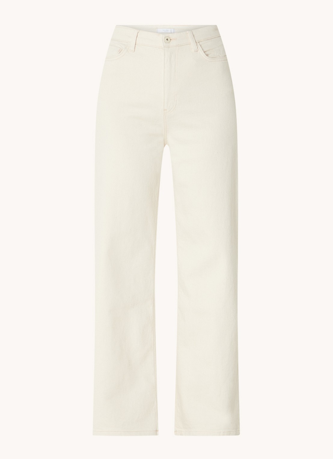 by-bar Lina MJ high waist wide leg jeans met steekzakken - voorkant donkerbeige