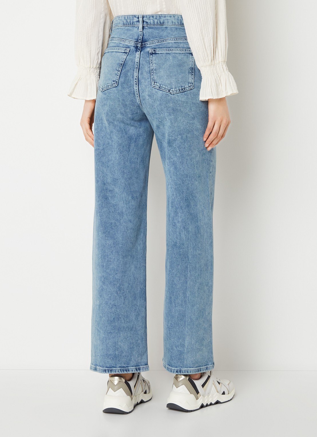 by-bar Lina MJ high waist wide leg jeans met steekzakken - achterkant 3 indigo