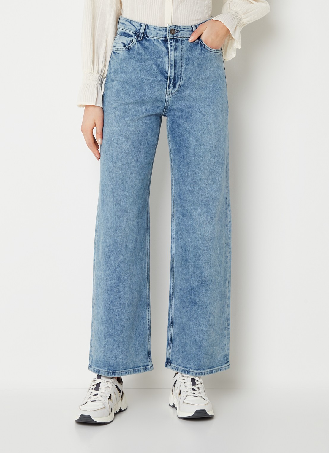 by-bar Lina MJ high waist wide leg jeans met steekzakken - detail 4 indigo