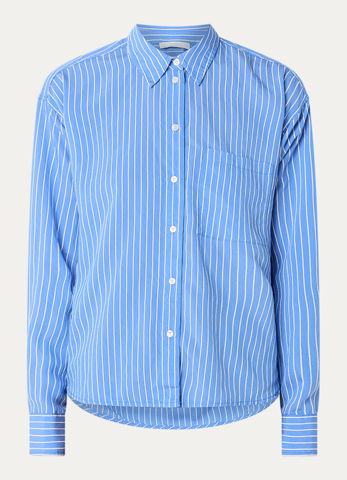 by-bar Lise blouse met streepprint - voorkant 2 blauw