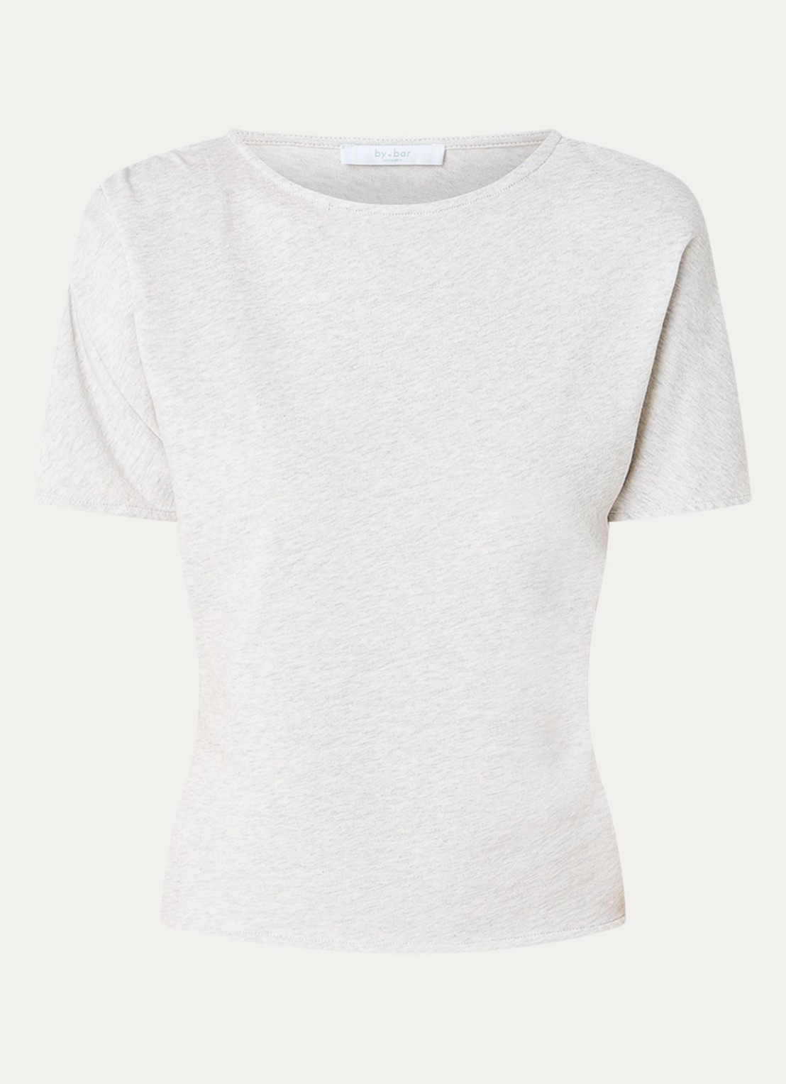 by-bar Lola Heavy Flame fijngebreide top met asymmetrisch detail - voorkant 2 grijsmele