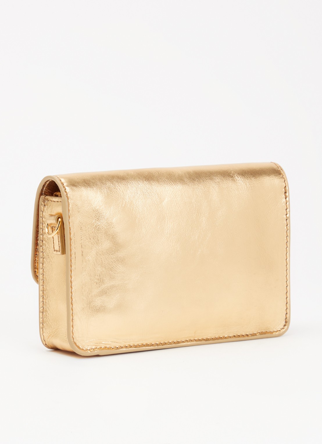 by-bar Loua crossbodytas met metallic finish - achterkant 3 goud