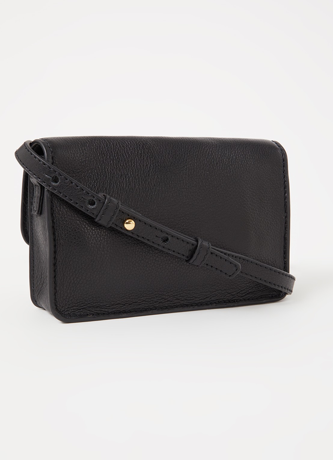 by-bar Loua crossbodytas van leer - achterkant zwart