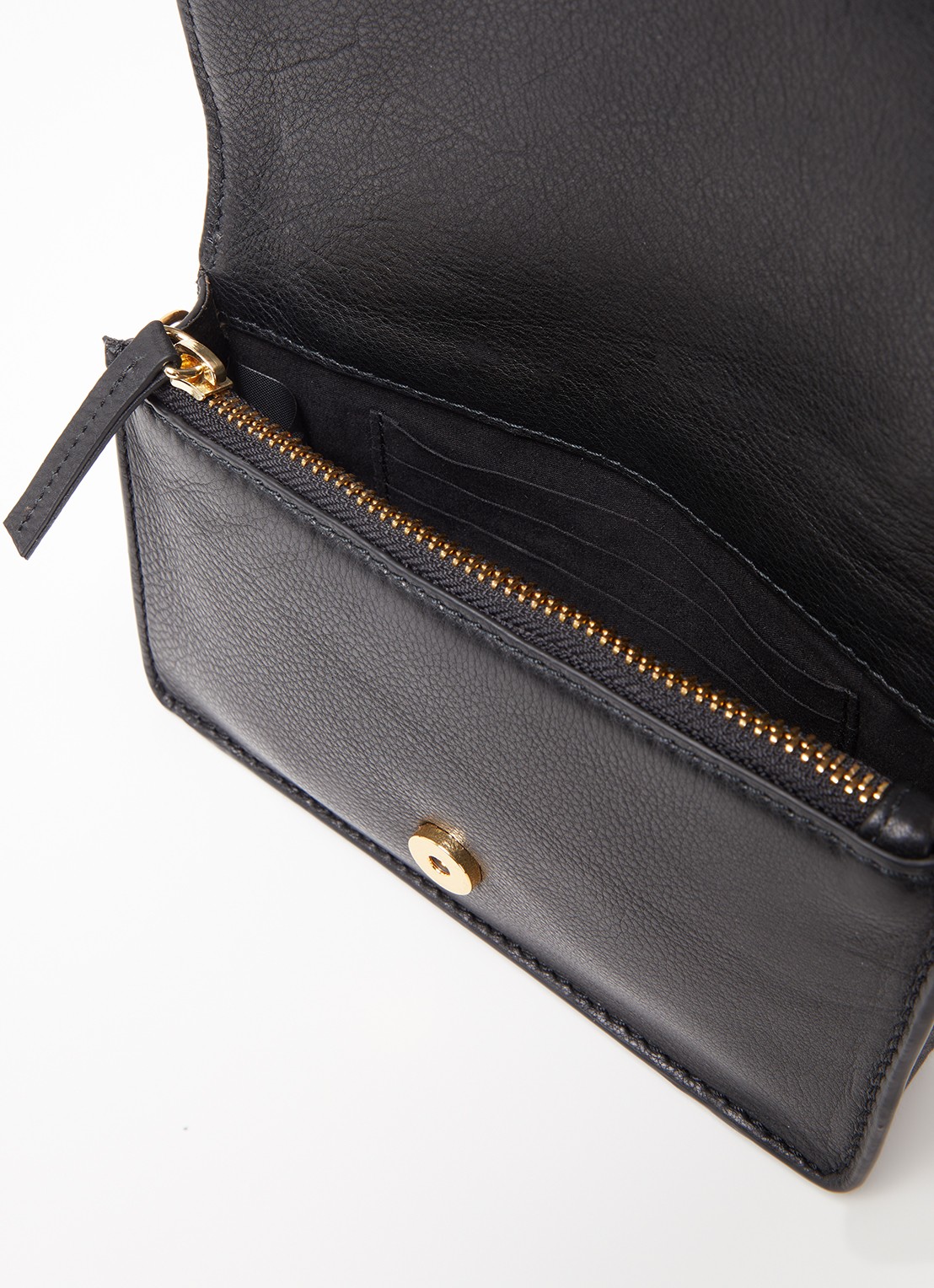 by-bar Loua crossbodytas van leer - detail 3 zwart