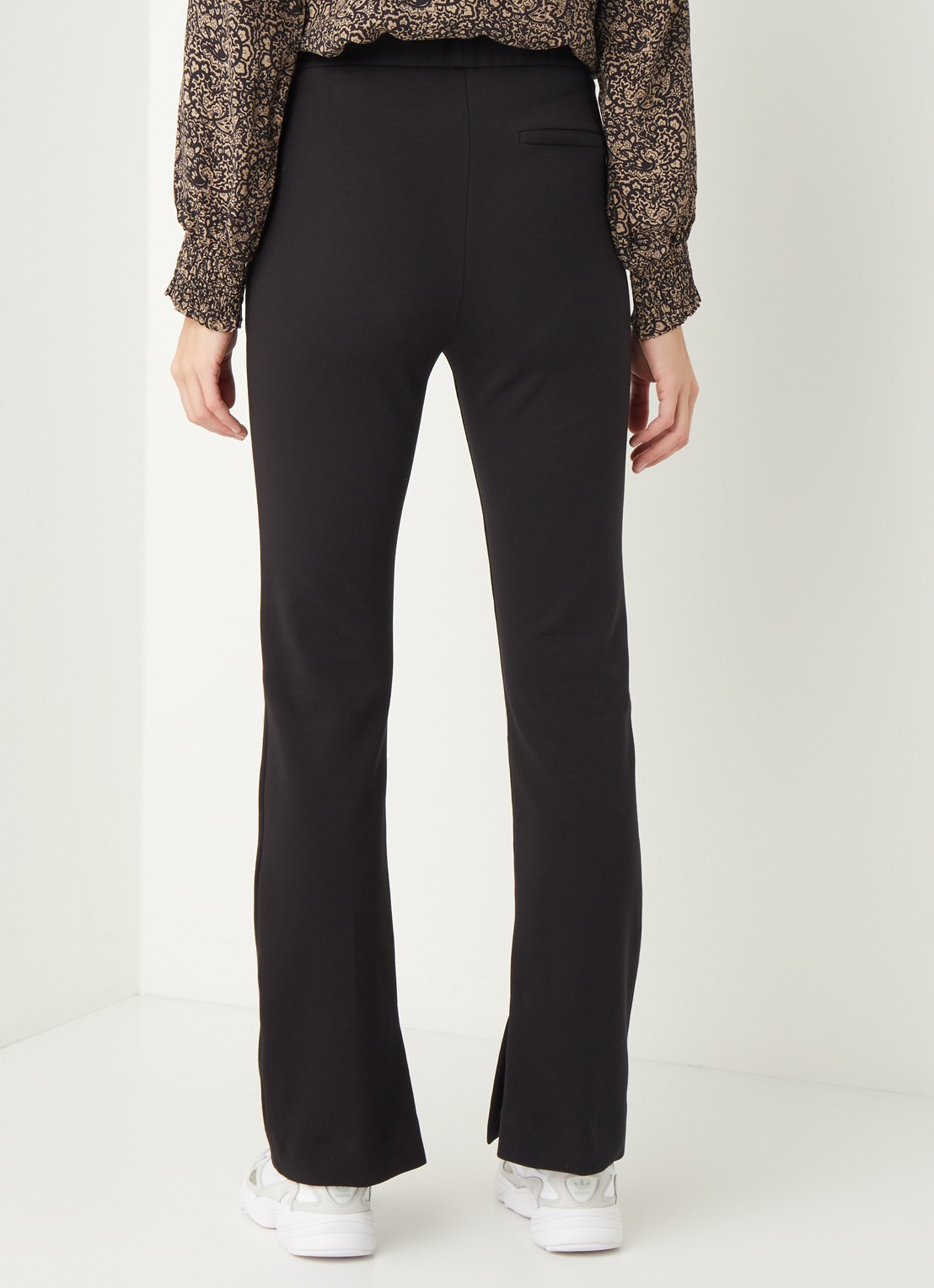 by-bar Lowie high waist flared fit pantalon met splits - achterkant zwart