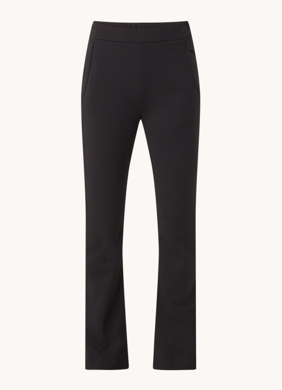 by-bar Lowie high waist flared fit pantalon met splits - voorkant 3 zwart