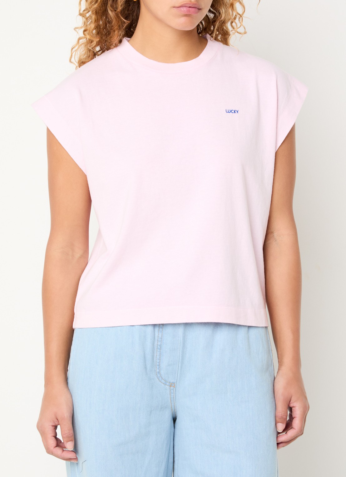 by-bar Mason T-shirt met borduring - detail 3 lichtroze