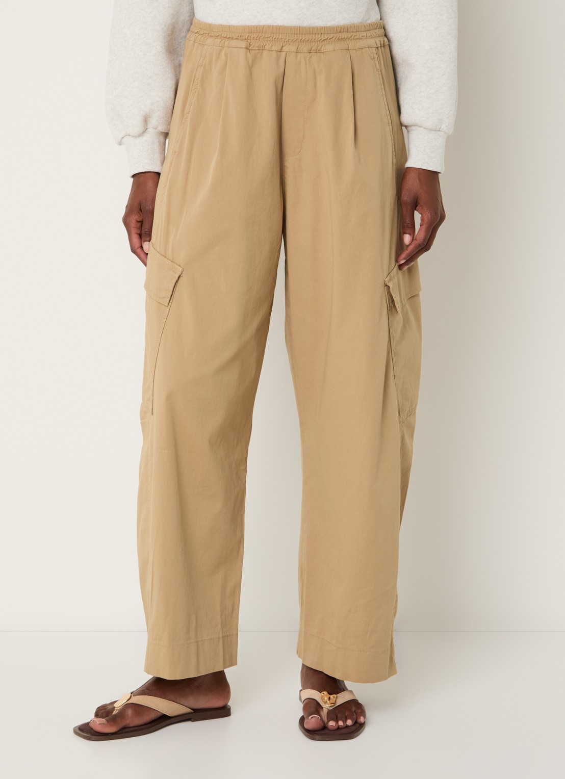 by-bar Matcha high waist tapered fit cargobroek met klepzakken - detail 3 camel