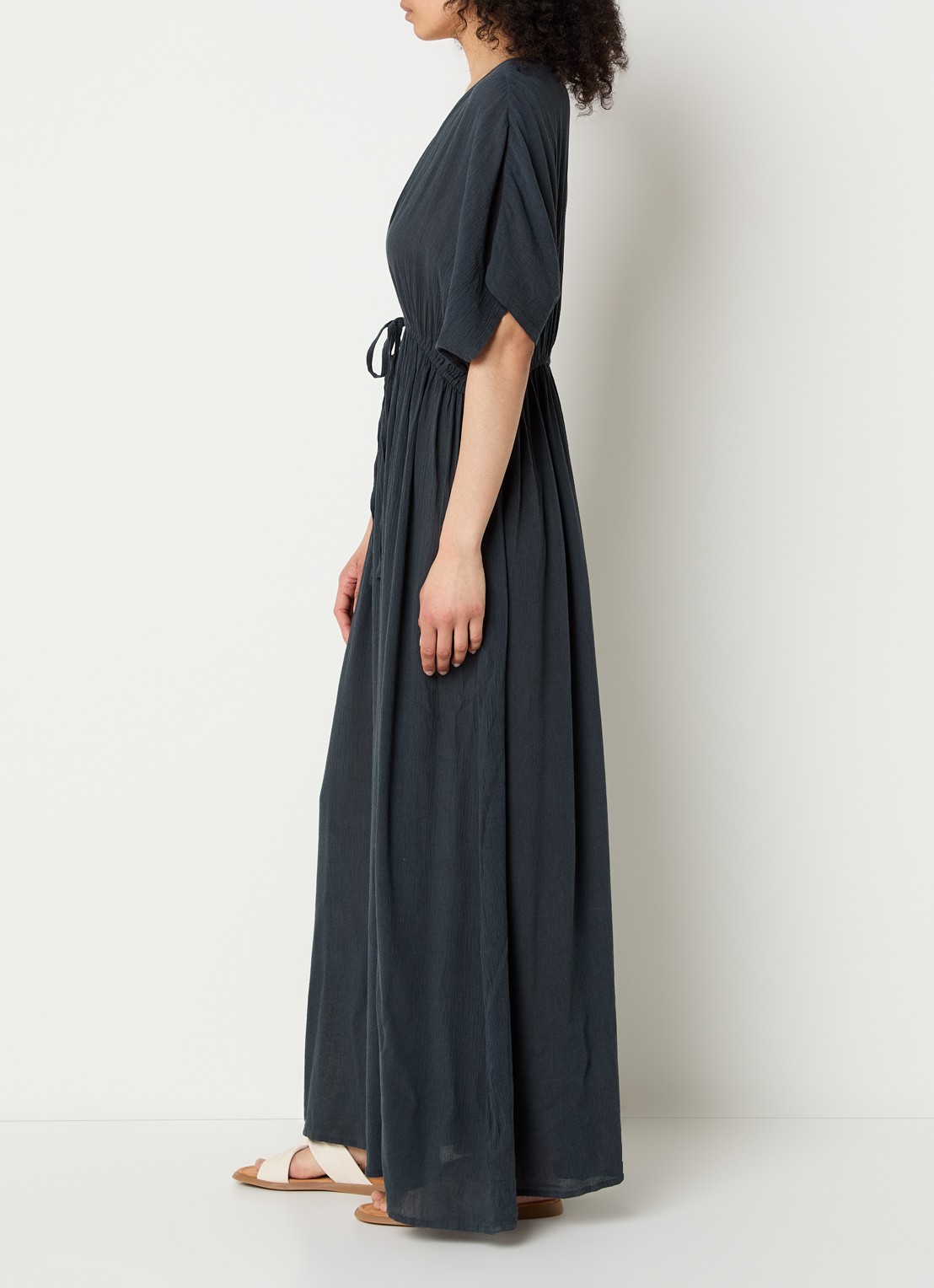 by-bar Maxi tuniekjurk met V-hals - voorkant 3 middengrijs