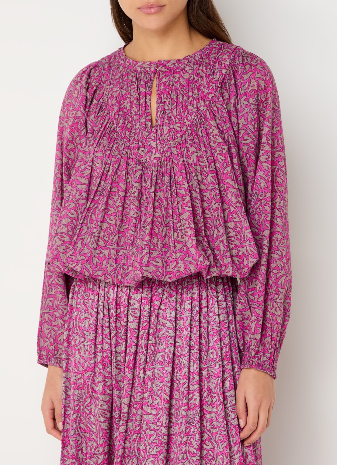 by-bar Mint tuniek met print - detail 4 donkerroze