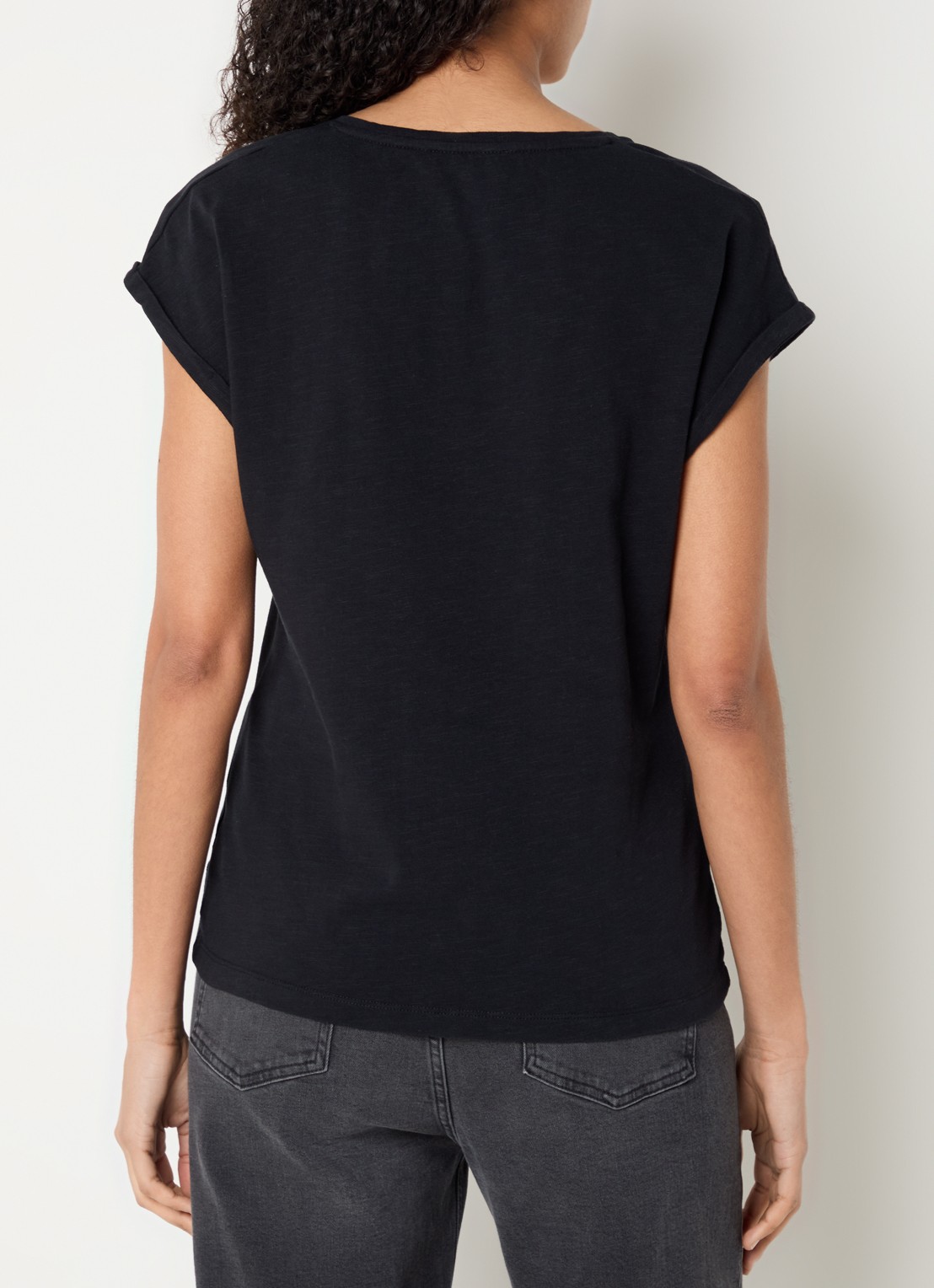 by-bar Momi T-shirt van  katoen - achterkant zwart
