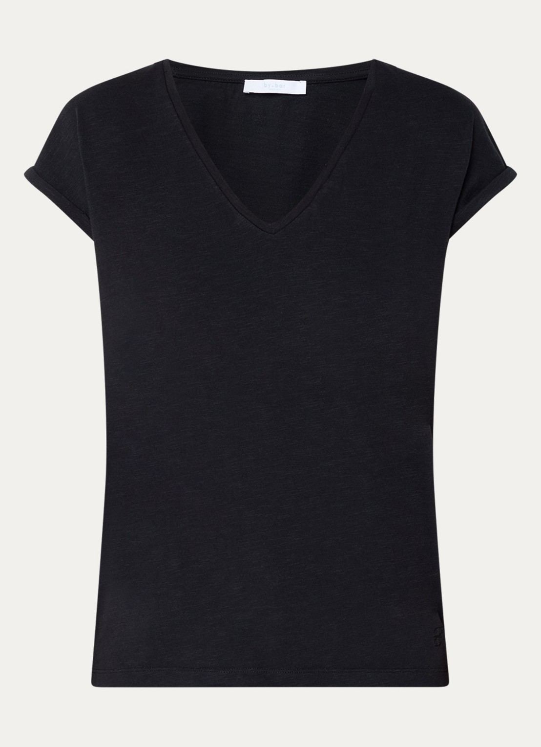 by-bar Momi T-shirt van  katoen - voorkant 2 zwart