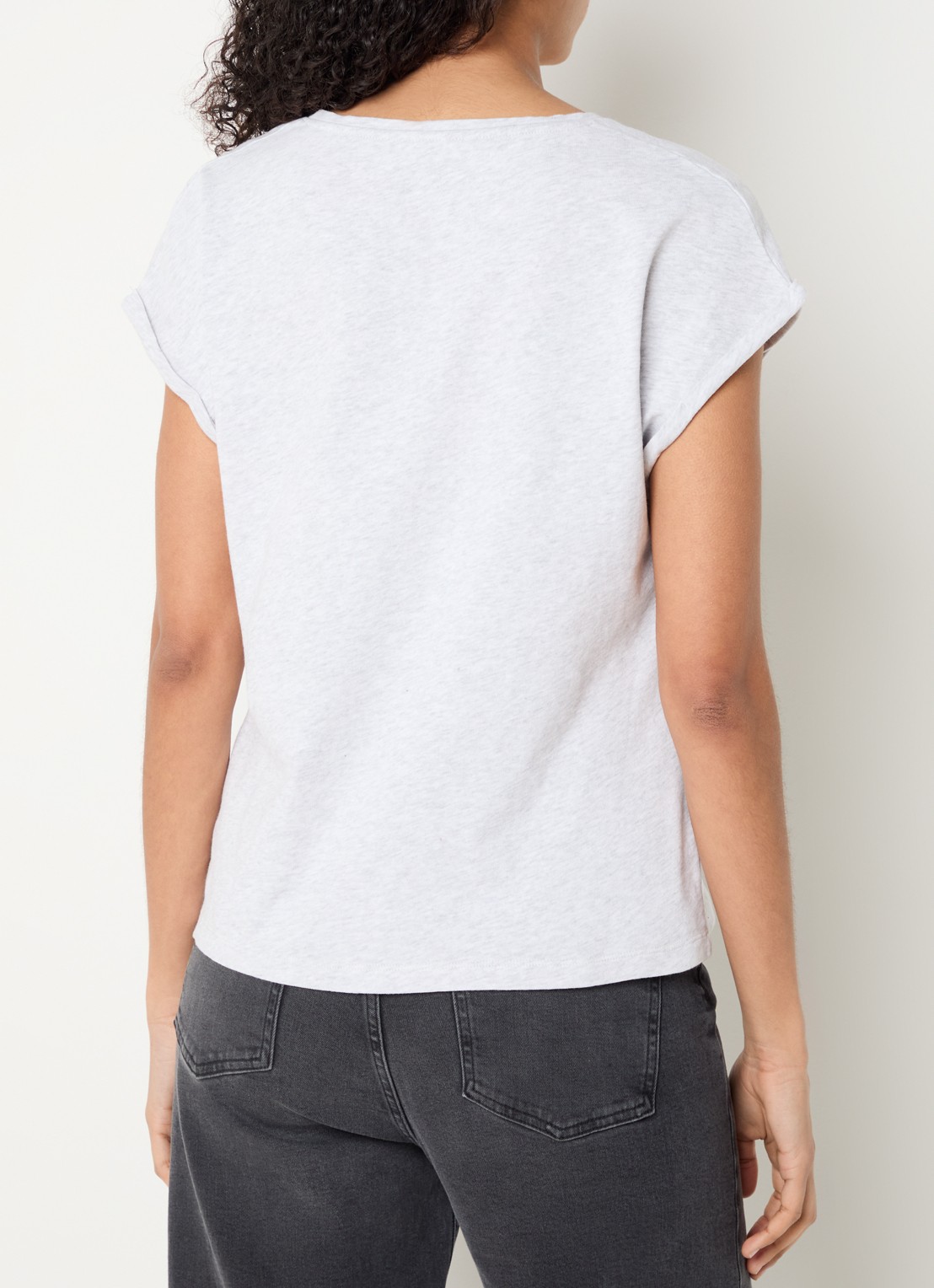 by-bar Momi T-shirt van  katoen - achterkant grijsmele