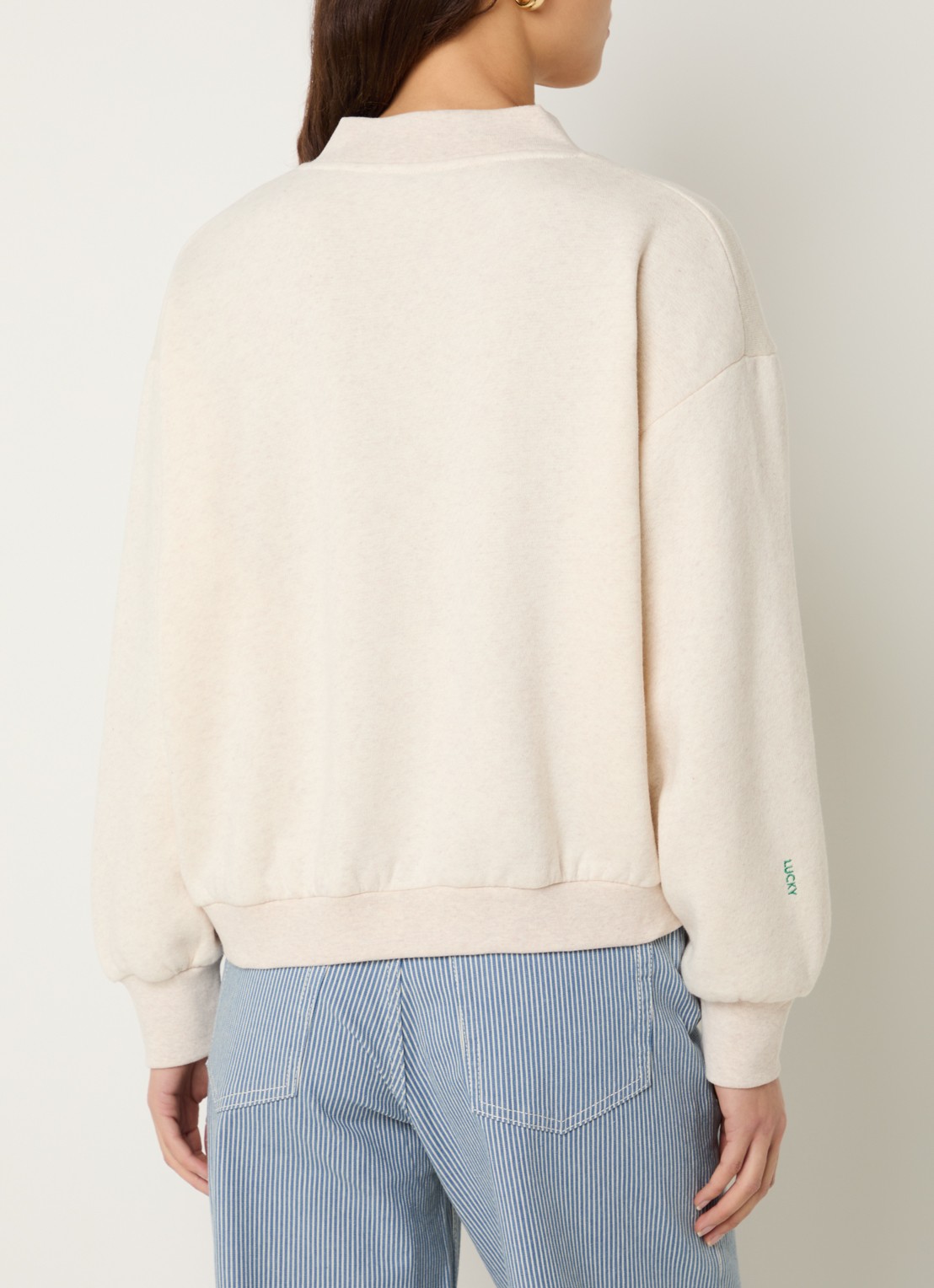 by-bar Momo sweater met V-hals - achterkant 2 creme